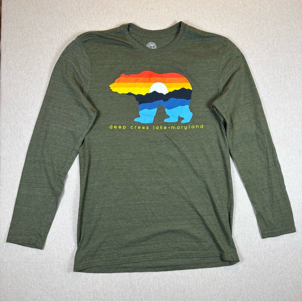Green Graphic Long Sleeve Shirt